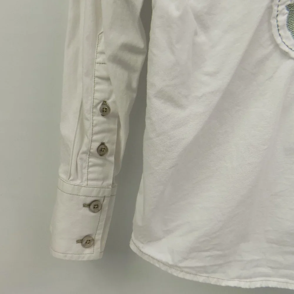 Roar Men's Embroidered Crest Design Button Front Collared Shirt Size Small - Picture 5 of 11